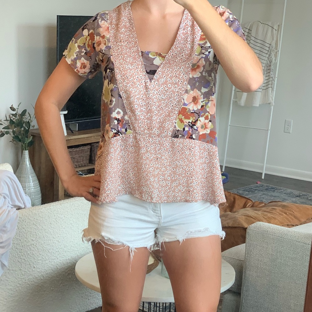 Anthropologie floral blouse